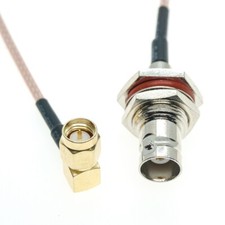 RG316 SMA Male plug Right Angle to BNC Female Bulkhead RF Coaxial Cable Pigtail