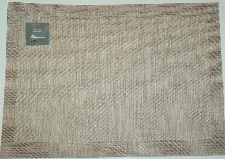Essential Home Dobby Stripe Tan / Natural Placemat 13" x 18" - Image 2 of 2