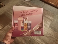 Roll on Cartridge Wax Depilatory Heater  Roller Kit With Rose & Lavender 