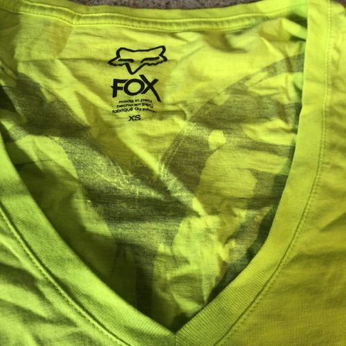 Vintage Fox Logo Racing Casual Women V-neck Short Sleeve Tee T-Shirt XS NEW - Picture 4 of 7