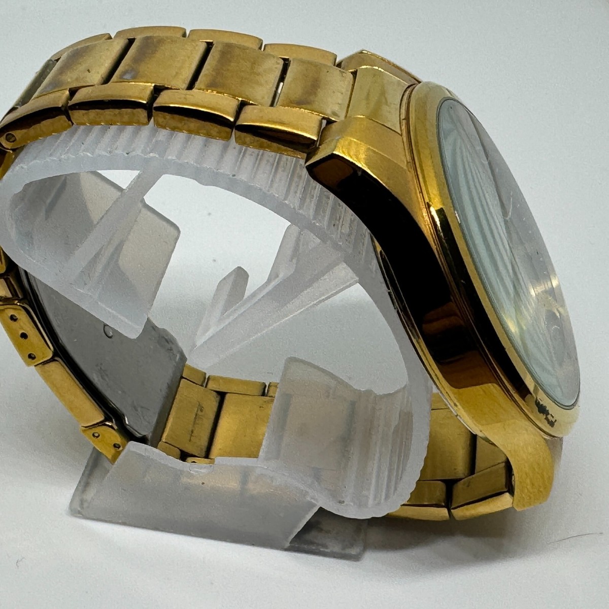 Revolt Quartz Watch Men 50m Gold Tone Steel Black Dial Date  display picture 2