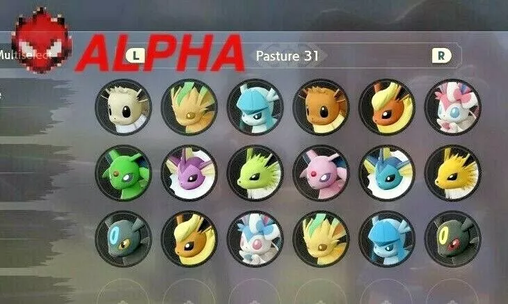 Pokemon Legends Arceus SHINY ALPHA EEVEE EVOLUTION LV.20 Bundle (x9) ✨ 6IV  Maxed