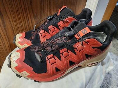 Salomon Men's 9.5 Speedcross 6 GTX Trail Running Shoe Red Size Contagrip Goretex