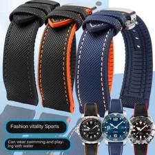 Waterproof Watch Strap Nylon Rubber Colorful Wrist Band Pin Buckle Men 19-24mm