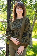 Ukrainian blouse, Linen Vyshyvanka, brown women's embroidered shirt, all sizes