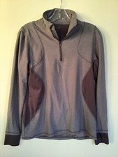 Women's Champion Athletic Heather Purple LS Pullover Zipper Neck M Medium