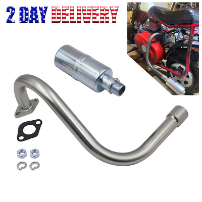 #ad #ad New Exhaust Pipe w Muffler Fits Honda GX160 GX200 Predator 212cc DuroMax 7 Hp $29.98