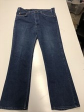 LEVIS 517 VINTAGE ORANGE TAB MADE IN USA DARK WASH BOOT DENIM JEANS 36x31 (V-14)
