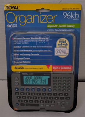 Royal Organizer dm3070 96kb Electronic Calculator Address Phone Calendar NEW