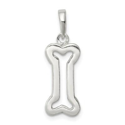 Sterling Silber poliert ausgeschnitten Hundeknochen Charm Anhänger 0,79 Zoll