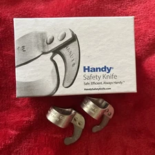 2 Rings- Handy Twine Knife Co. Safety Cutter Finger Ring Fixed Blade Size 9