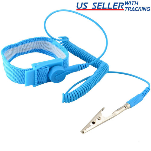 2X Anti-Static Wrist Strap ESD Grounding Discharge Band Clip On Adjustable Cord - Picture 1 of 1