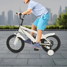 39in Adjustable Children's Bicycle W/ Auxiliary Wheels Chain Cover for Beginner