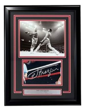 Joe Frazier Signed Framed Cut Signature w/ 8x10 vs Muhammad Ali Photo BAS