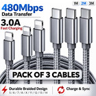 Heavy Duty Braided PD Fast Charger Lead USB C to iPhone Cable 14 13 12 11 X 8 7