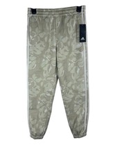 Adidas Joggers Pants Girls M 10/12 Regular Fit Beige Camouflage Pattern NEW