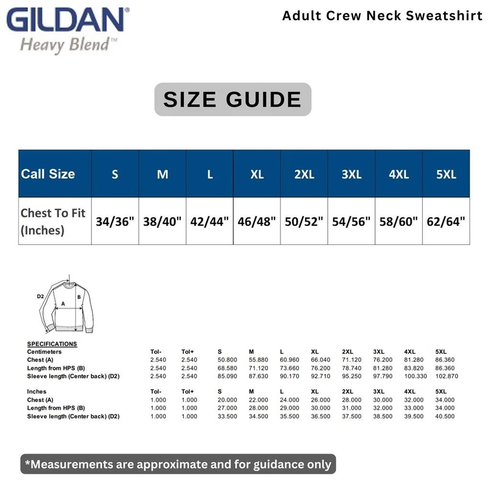Gildan Mens Plain Heavy Blend Sweatshirts Casual Crew Neck Pullover Jumper - Image 2 of 4