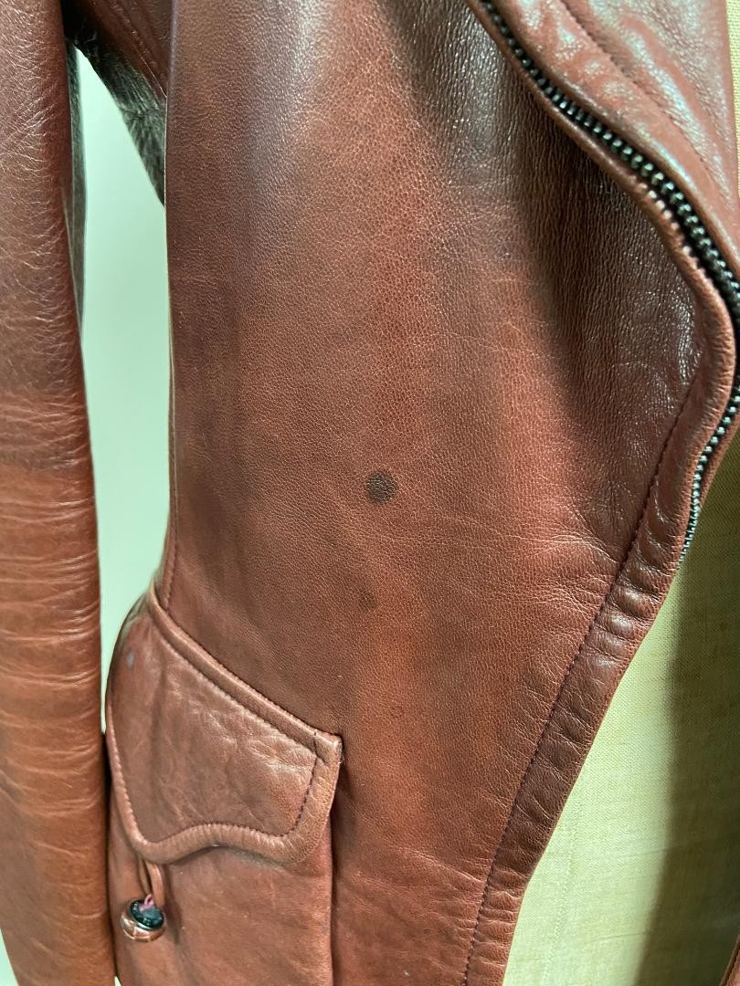 Giacca blazer Yves Saint Laurent Rive Gauche in pelle marrone