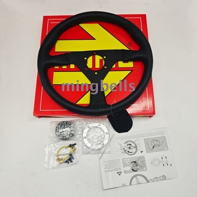 MOMO MonteCarlo 350mm 14' Leather Thickened Spoke Steering Wheel Black