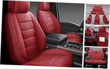 Full Coverage Faux Leather Car Seat Covers,Automotive Seat Full Set Wine Red