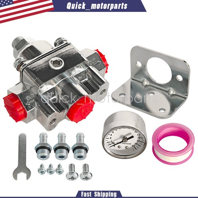 #ad 12 804 Low Fuel Pressure Adjustable Regulator amp; Gauge Kit Fit Holley Carburetor $38.99