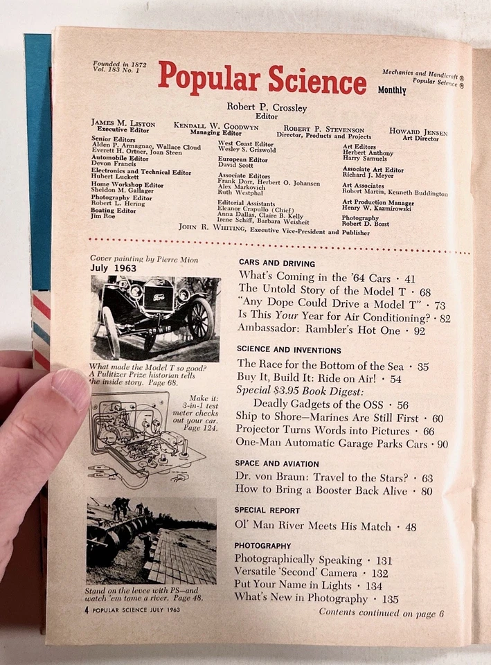 1963 Jul POPULAR SCIENCE von Braun INTERSTELLAR MISSION Air Conditioners MODEL T - Image 4 of 4