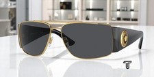 VERSACE VE2163 100287 Gold Gray 63 mm Men's Sunglasses