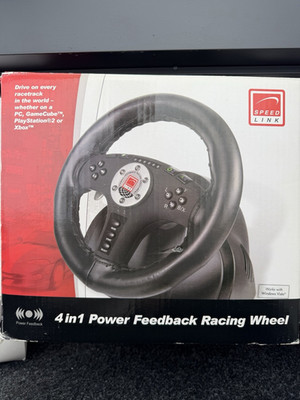 SPEED LINK 4 in 1 Power Feedback Racing Wheel Force Feedback mit Pedalen USB