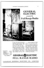 1930 Canada Canadian General Electric ad Full Range radio