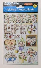 New Jot Pop Up Scrapbooking Life Flowers White Lily Daisy Pansy 10 Stickers