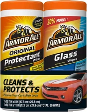Protectant Wipes and Glass Wipes, Car Cleaning Wipes and Car Glass Wipes, 30 Cou