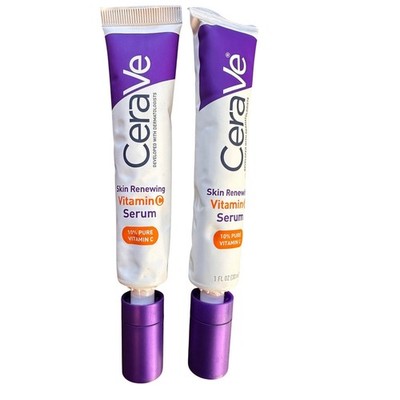 2pk TWO CeraVe Skin Renewing Vitamin C Serum 10% Pure Vitamin C 1 fl oz