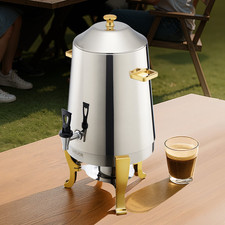 Beverage Dispenser 3.4 Gal Insulated Coffee Urn Hot Cold w/ Drip-Free Spigot
