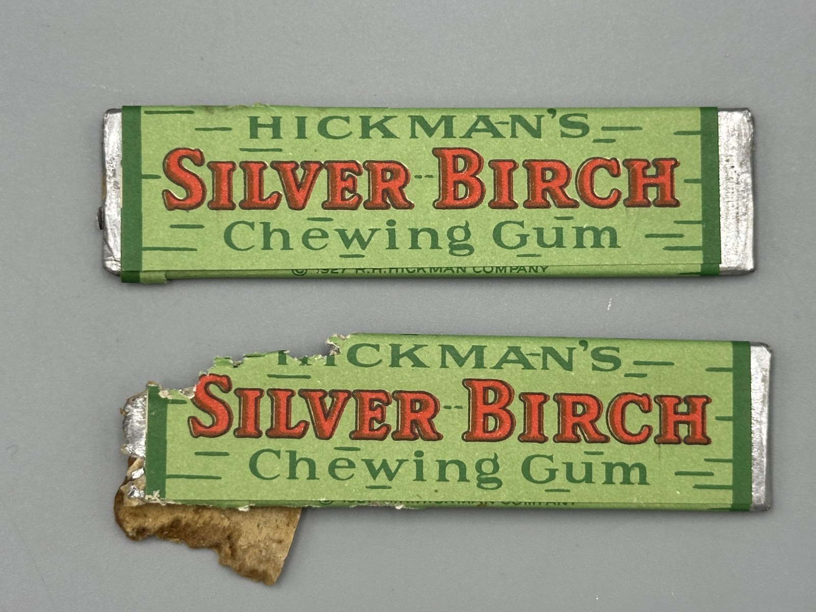 1927 Hickman's Stick SILVER BIRCH CHEWING GUM Vintage Advertising Wrapper