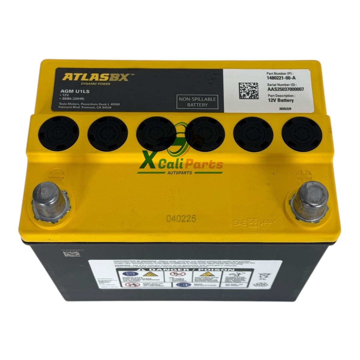 2012-2020 Tesla Model S 12V AtlasBX U1 AGM Low Voltage Battery