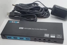 4 Monitors 1 Computer KVM Switch, Reyoten 4K@60Hz HDMI Switch, 4 Computers Share