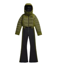 Women’s The North Face “Off The Clock” 550 Down One-Piece Snowsuit – Olive, NEW,