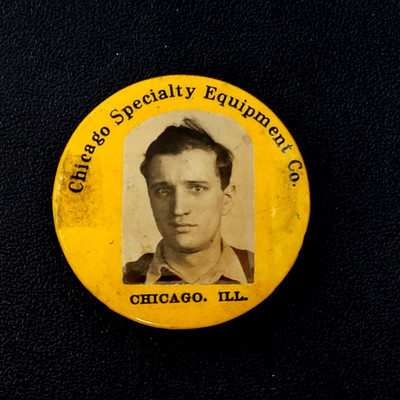 VTG Specialty Equipment Co Chicago Employee Photo ID Badge Cruver Pinback Button