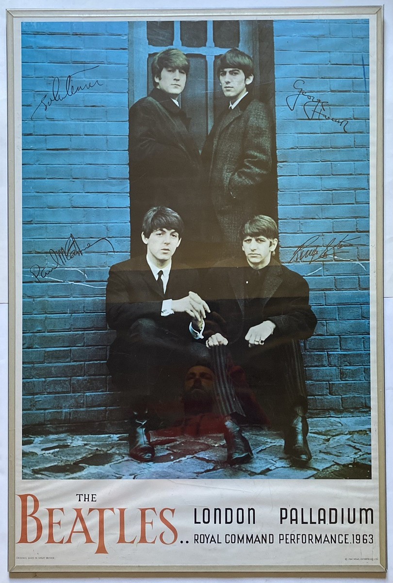 Vintage Original 1964 The Beatles London Palladium Litho Poster