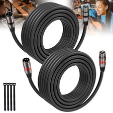 25FT XLR Cables 2-Pack - Heavy Duty Male to Female Microphone Cables