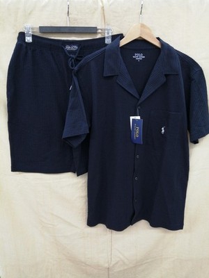 POLO Ralph Lauren Sleepwear Set L Navy Cotton Top Bottom 57cm 104cm
