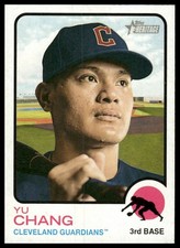 Yu Chang 2022 Topps Heritage #400 Cleveland Guardians