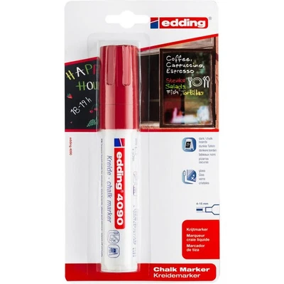 [4-4090-1-1002] edding Marqueur Craie Liquide 4090 Rouge Pointe Extra large B... - Photo 1/4