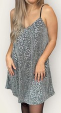 NWT Andree By Unit sparkly silver mini dress