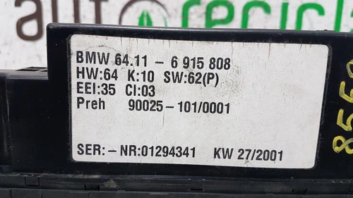 6 915 808 Klimabedienteil für BMW X5er (E53) 288967 - Bild 5 von 10