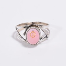 Natural Pink Opal Ring 925 Sterling Silver Handmade Opal Rings Jewelry for Wife