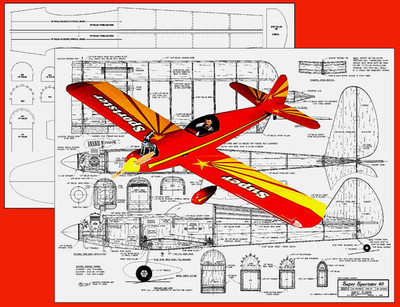 Great Planes Model Airplane Plans (RC): Super Sportster 40 56