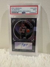 2020 Panini Obsidian Ja Morant Aurora Auto Electric Etch Purple /75 PSA 9