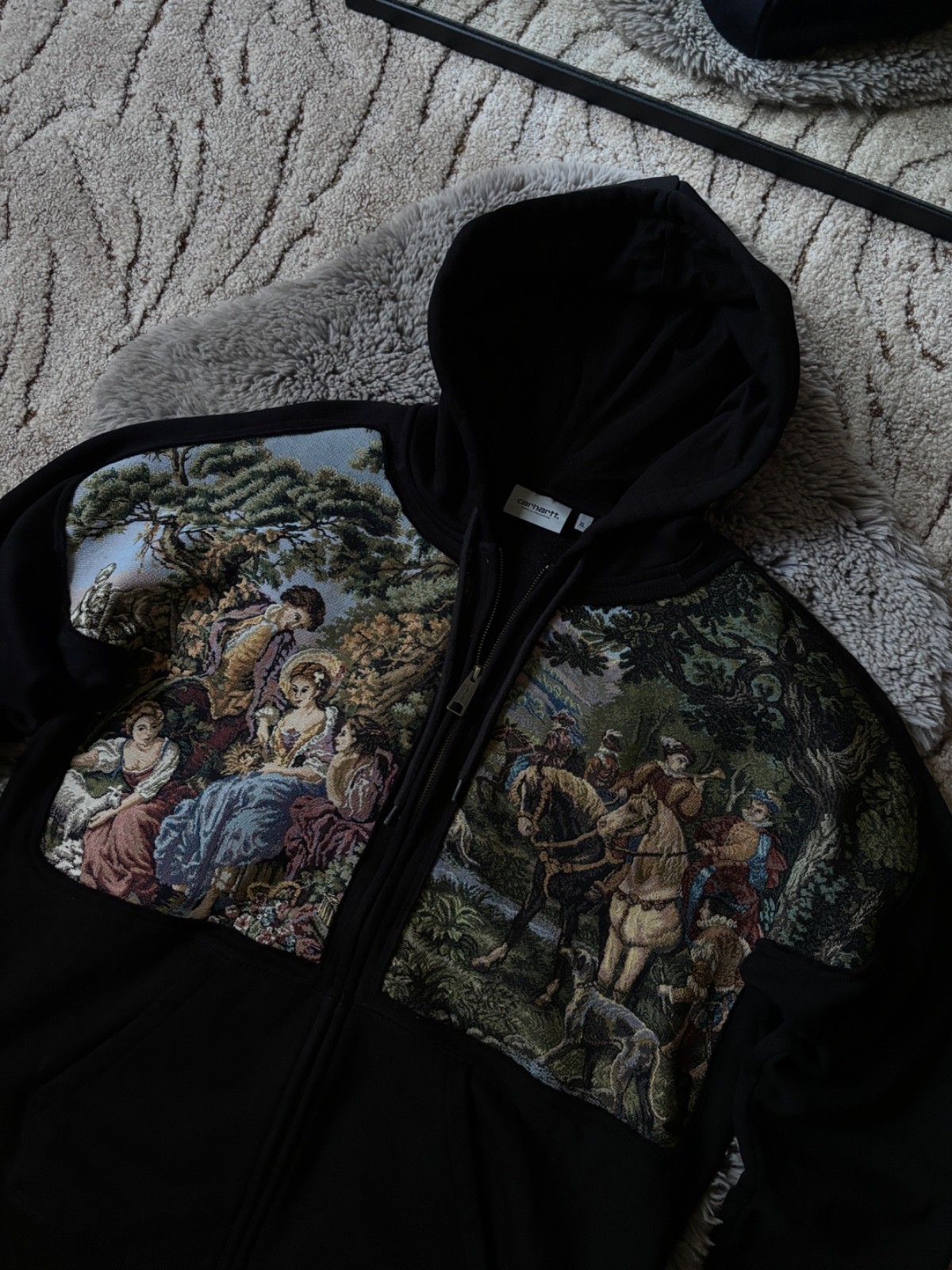 Carhartt WIP Reworked Black Hooded Chase Jacket image 2