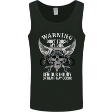 Warning Don Touch My Bike Biker Motorcycle Mens Vest Tank Top